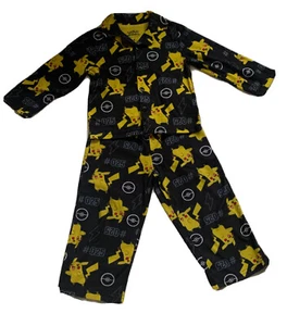 Pokemon Boys Long Black Flannel Pikachu Pajama Set Sleep Lounge Flame Resistant - Picture 1 of 13
