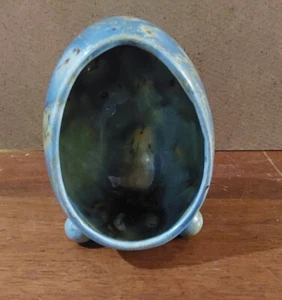 Ceramic Egg Diorama 3 Legged Standing Marble Painted Display 5'' Vintage - Picture 1 of 9