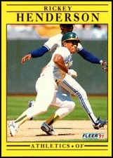 1991 Fleer Baseball #10 Rickey Henderson  Oakland Athletics 