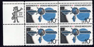 Scott #1557 Mariner 10 (Venus/Mercury) Zip Block of 4 Stamps - MNH - Picture 1 of 2