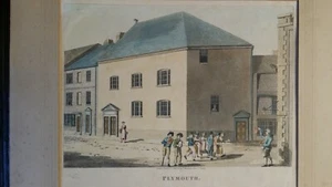 1805 ORIGINAL ANTIQUE AQUATINT ENGRAVING - PLYMOUTH THEATRE - WOODFALL - Picture 1 of 8