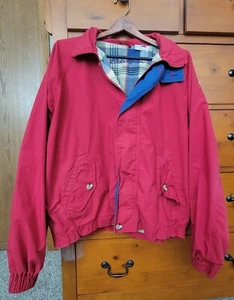 Vintage Eddie Bauer Jacke Gr. Large rot kariert Futter durchgehender Reißverschluss leicht 90er  - Bild 1 von 10