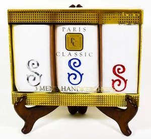 Juego de 3 pañuelos Paris Classic para hombre “S” en caja nuevos - Imagen 1 de 3