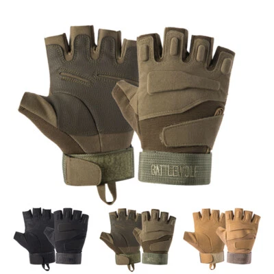 Tactical Military Hunting Gloves Paintball Airsoft Shooting Sniper Fingerless - Image 1 of 4