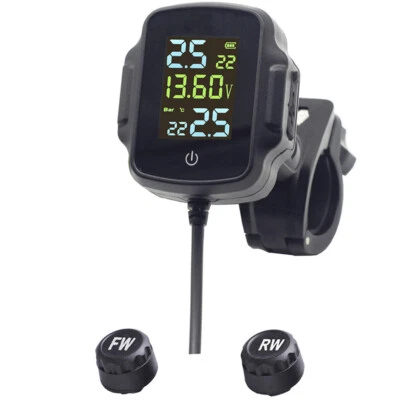 Tire Pressure Monitoring System TPMS Temperature Alarm Motorcycle Fast Charging - Image 1 of 4