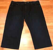 Perry Ellis Mens 48 X 25 Straight Black Denim Jeans (SHORTENED) Wide Leg