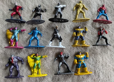 MARVEL Jada Toys Nano Lot Metal Figures Spider Man Girl Ant Vision Thanos Venom - Image 1 of 4