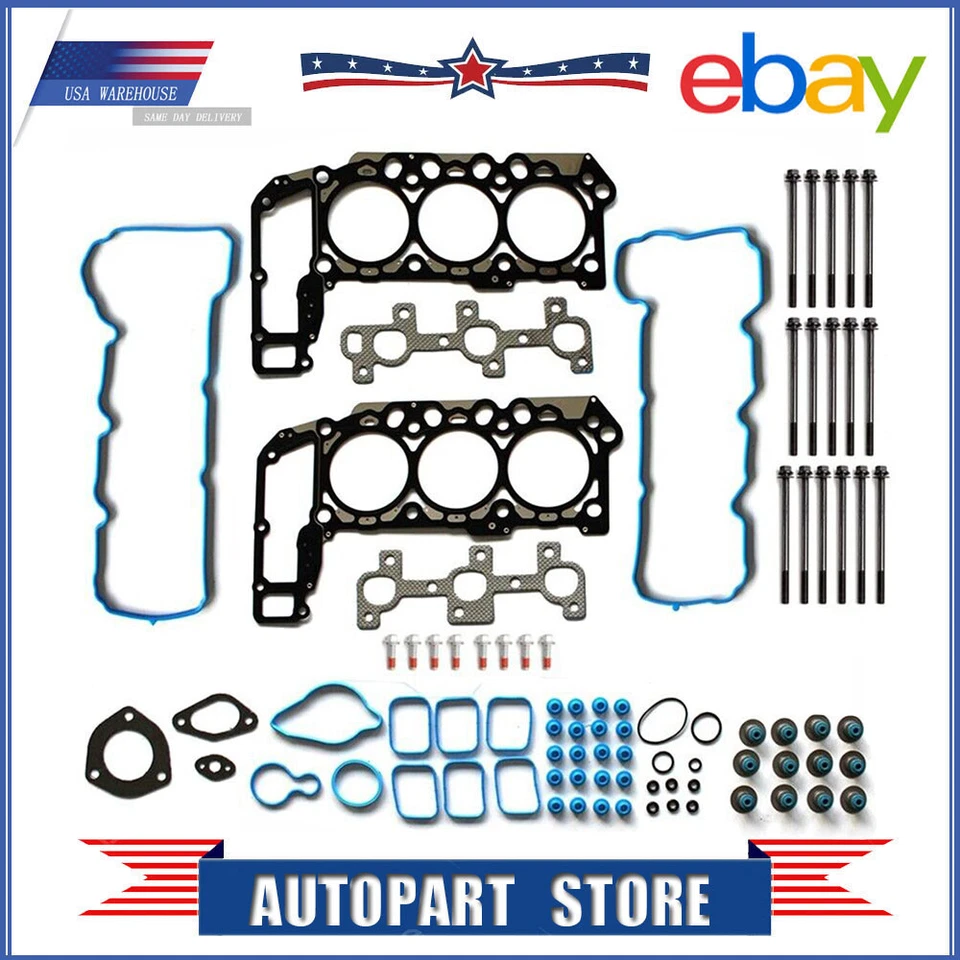 Fits 05-12 Jeep Commander Cherokee Dodge Ram 3.7L MLS Head Gasket Set Bolts - Imagen 1 de 4