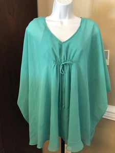  ECI New York Size S Womens Flowy Teal Blouse Top Boho  Shirt - Picture 1 of 4