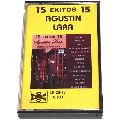 Agustin Lara - 15 Exitos - Su Voz Su Piano Y Canciones (Cassette Mexico) TESTED - Image 1 of 4