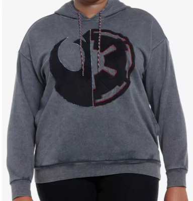 Sudadera con Capucha Her Universe Star Wars Rebel Empire Gris Dividida Talla Grande 4 4XL Foto 1 de 4