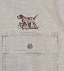 Ocean Coast Men's Hunting or Fishing Dog Embroidered Shirt Tan XL New With Tags - Picture 1 of 6