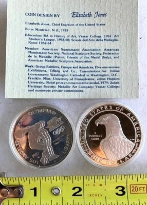 1983 S and 1984 S Proof Olympic 90% Silver Dollars 2 Coin Set US Mint - Image 1 of 4