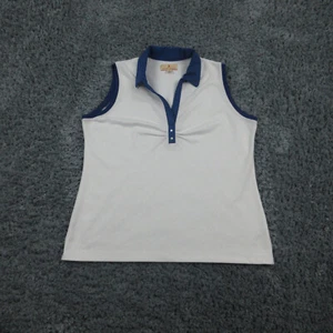 Sport Haley Shirt Damen XL weiß blau Besatz ärmellos Polo - Bild 1 von 15