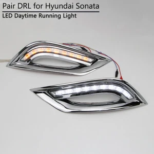 For Hyundai Sonata 2011 2012 2013 2014 LED DRL Daytime Running Light With Turn - Picture 1 of 11