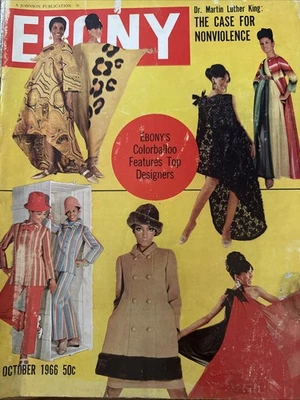 Ebony Magazine - October 1966 Colorbaloo Features Top Designers MLK Nonviolence Foto 1 de 4
