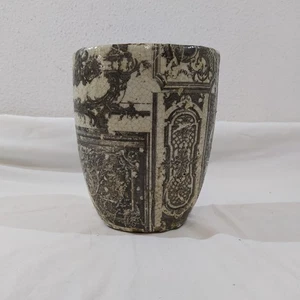 Vaso in ceramica con stampa effetto invecchiato h 20 cm - Picture 1 of 2