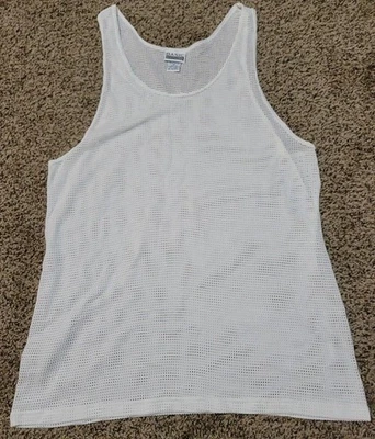 复古美国制造基本版男式中号网眼透视背心肌肉 — 第 1/4 张图片