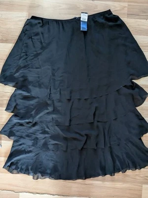 Windsmoor Tiered Black Skirt Pure Silk 18/20. New With Tags - Image 1 of 3