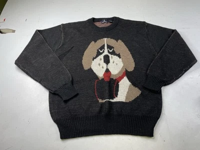 Suéter Vintage JOCKEY Perro San Bernardo Tejido Negro Para Hombres XL Cuello Redondo Y2K Foto 1 de 4