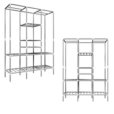 XL Kleiderschrank Metall Regal System Kleiderstange 178x128x44,5cm Faltschrank - Bild 1 von 4