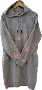 McQ Swallows Bird Hoodie Dress Grey Size M - Picture 1 of 8