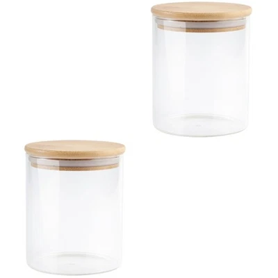  2 Pcs Vorratsdose Mit Deckel Aufbewahrung Gläser Bonbonglas Müslibehälter - Bild 1 von 4
