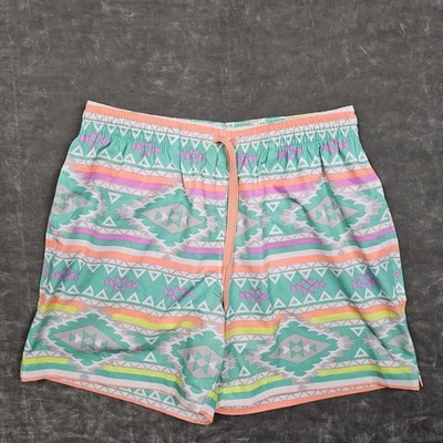 Chubbies Shorts Mens Medium Pastel Aztec Swim Trunks 5.5 Inseam Drawstring Lined - Image 1 of 4