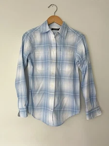 Lauren Ralph Lauren Cotton Shirt Women’s XS Blue Plaid Long Sleeve Cotton - Picture 1 of 5