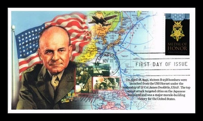DR JIM STAMPS US COVER MEDAL OF HONOR ARMY FDC WWII LT COL JAMES DOOLITTLE - Image 1 of 2