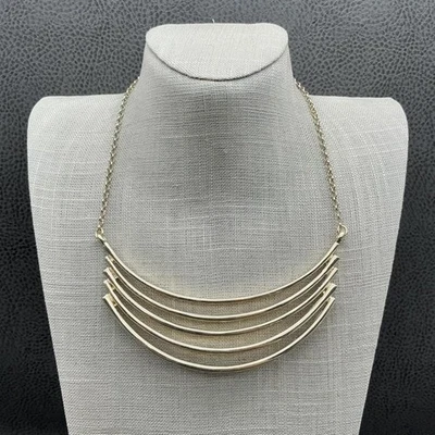 Collar The Limited para mujer tono dorado multibarra cuello babero declaración ajustable Foto 1 de 4