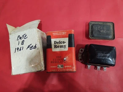 NOS R 55 56 57 58 59 60 61 CHEVY Bel Air Corvette Delco Remy Voltage Regulator - Image 1 of 4