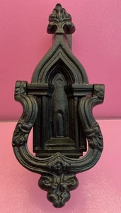 19th Century Gothic Orig, Cast Iron Door Knocker, Reclaimed Fully Refurbished - Picture 1 of 10
