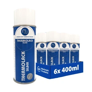 MW Auspufflack Thermolack Motorlack Autolack Spray silber bis 600°C 6x 400ml - Bild 1 von 2