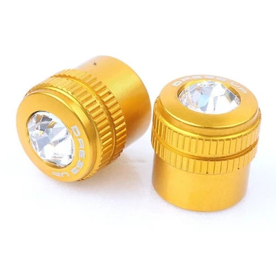 Car Wheel Tire Tyre Valve Stem Air Dust Caps Cover Accessories Gold - Image 1 of 2