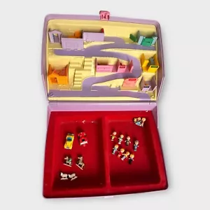 Vintage 1989 Polly Pocket Lavender Jewel Case Play-set With Figures Cars Animals - Picture 1 of 6