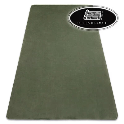 Moderno Waschteppich " Posh " Antiscivolo di Peluche Spesso Shaggy Verde Oliva - Immagine 1 di 4