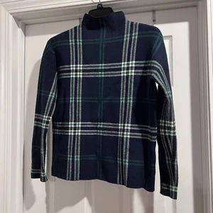 Nicole Miller Womens Sweater S Blue Plaid Pullover Old Money academia style - Picture 1 of 3