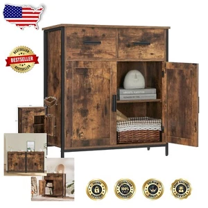 Stylish 2-Drawer Storage with Adjustable Shelf - Versatile Coffee Bar & Cupboard - Picture 1 of 10