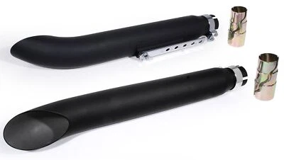 Auspuff Endtopf Schalldämpfer Schwarz Turn Out für Harley Suzuki Yamaha Honda  - Bild 1 von 4
