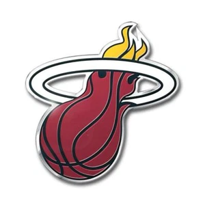 Miami Heat Die-Cut Metal Auto Emblem [NEW] NBA Car Decal Sticker Aluminum - Picture 1 of 1
