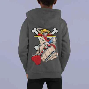 One Piece Monkey D. Luffy Anime Manga Unisex Kids Hoodie Graphic Print Sports - Picture 1 of 6