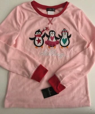 Girls CuddlDuds "chilling..." cozy fleece shirt L(10/12) new - Image 1 of 4