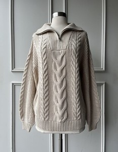 COUNTRY ROAD cable half zip knit oatmeal | SIZE: 16 teen ( fit 6-8 ) $89.95 NEW