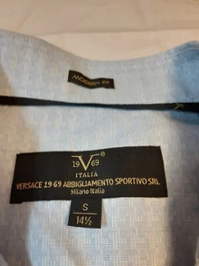 Versace Shirt Mens 14 1/2 Button Up Modern Fit Dress Shirt - Picture 1 of 3