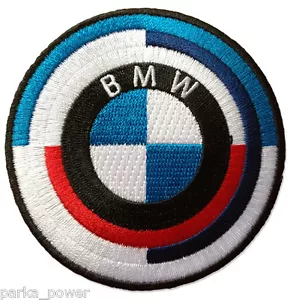 BMW hierro en parche, años 70/80, bordado, fabricante de automóviles alemán, entusiasta del automóvil - Imagen 1 de 1