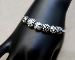 925 Echt Silber *** SET 6 x Charm Bead Element Armband-Modul - Picture 1 of 8
