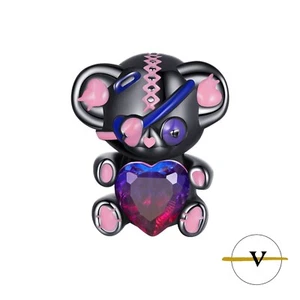 CHARM ORSACCHIOTTO CUORE ROSSO MATERIALE ARGENTO 925 PIETRA ZIRCONE VINCENT PAUL - Foto 1 di 7