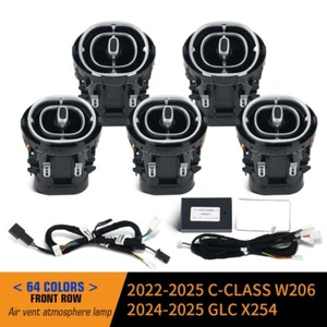 64 Color Front Air Vent LED Ambient Light For Mercedes Benz C W206 GLC X254 5PCS - Foto 1 di 12
