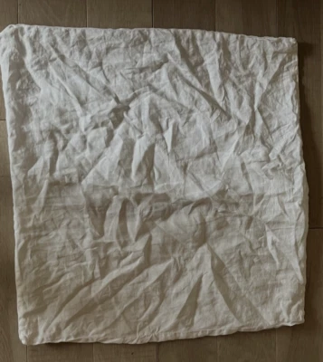 WEST ELM WHITE 100% LINEN EURO PILLOW SHAM COVER 26X26" SQUARE - Image 1 of 3